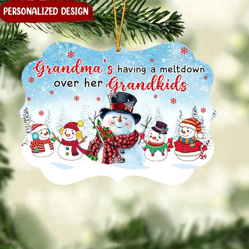 Grandma's Having A Meltdown Over Her Grandkids Acrylic Medallion Ornament