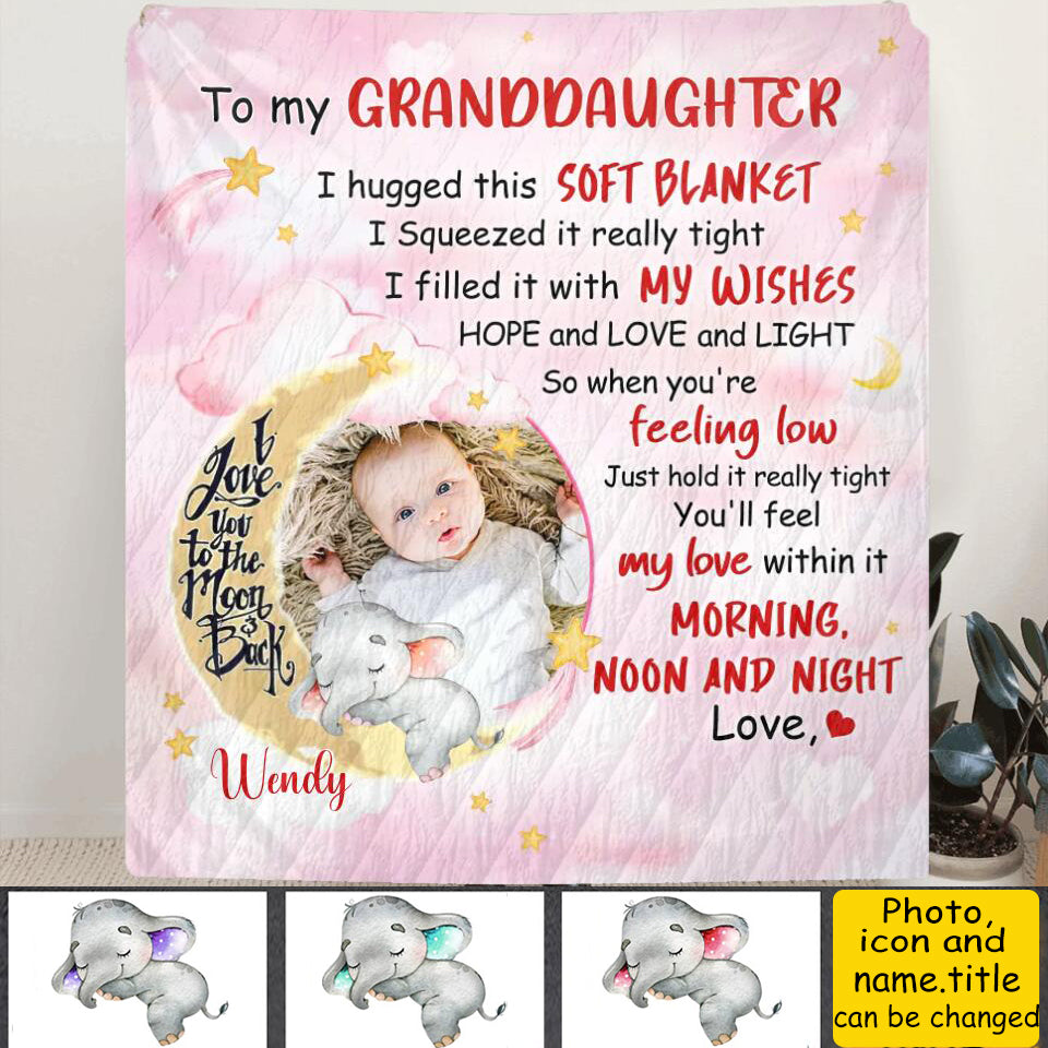 Custom Personalized Baby Photo Blanket - To My Granddaughter/Grandson