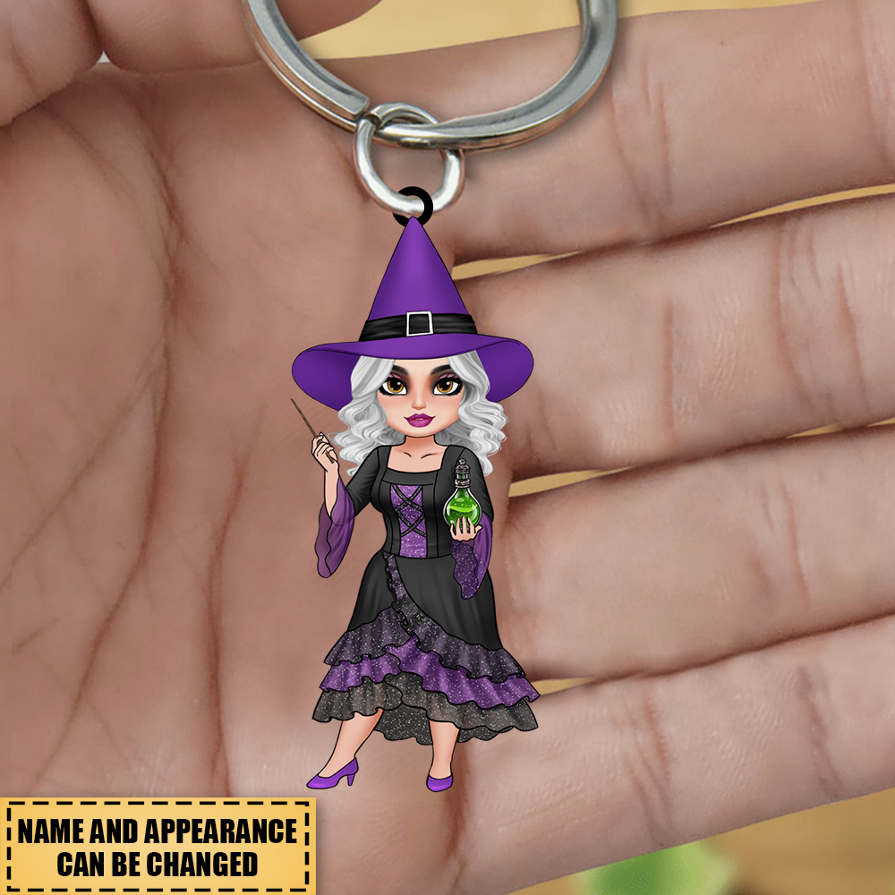 No Soliciting, Gift For Witch Lover, Halloween Gift - Personalized Keychain