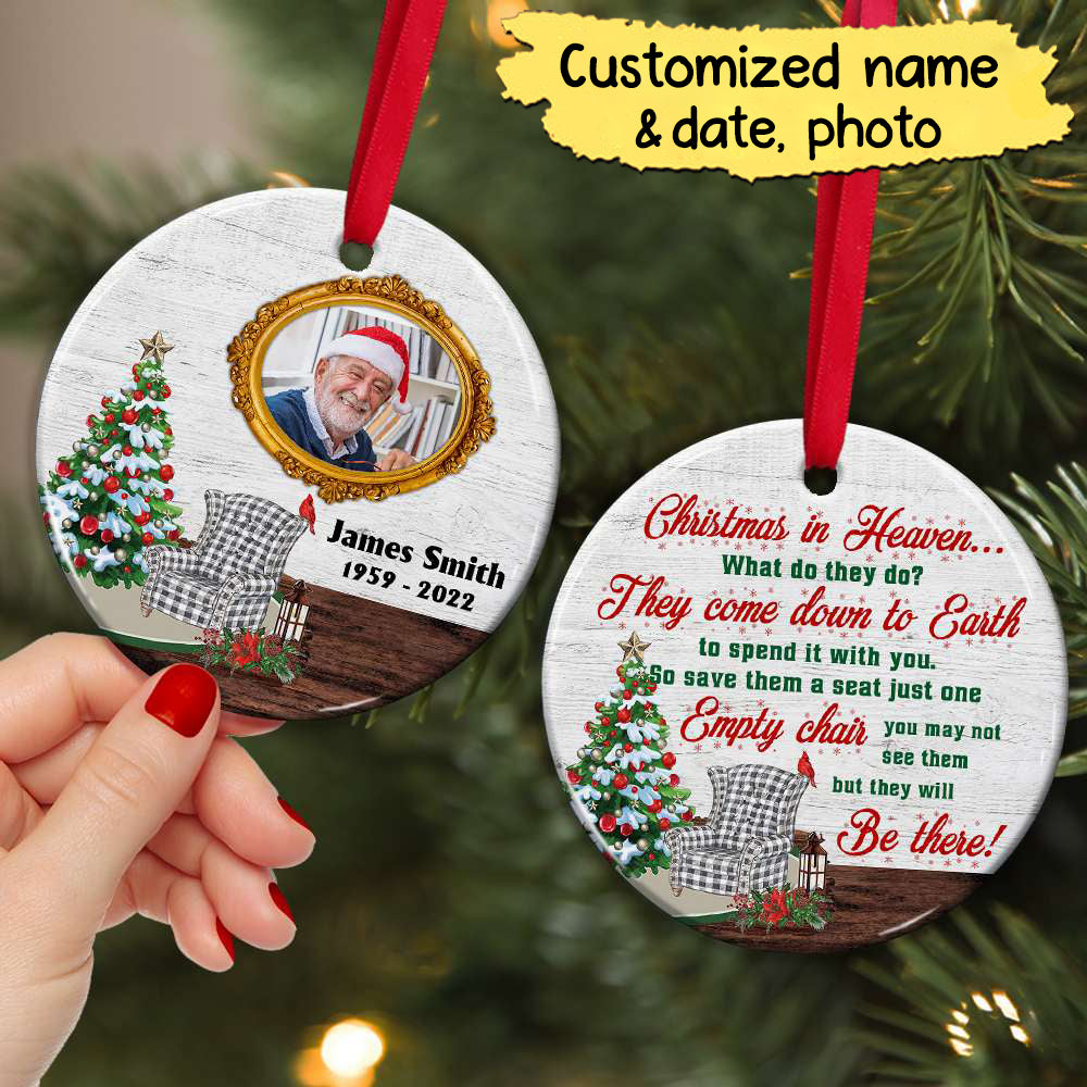 Christmas In Heaven Personalized Ceramic Ornament