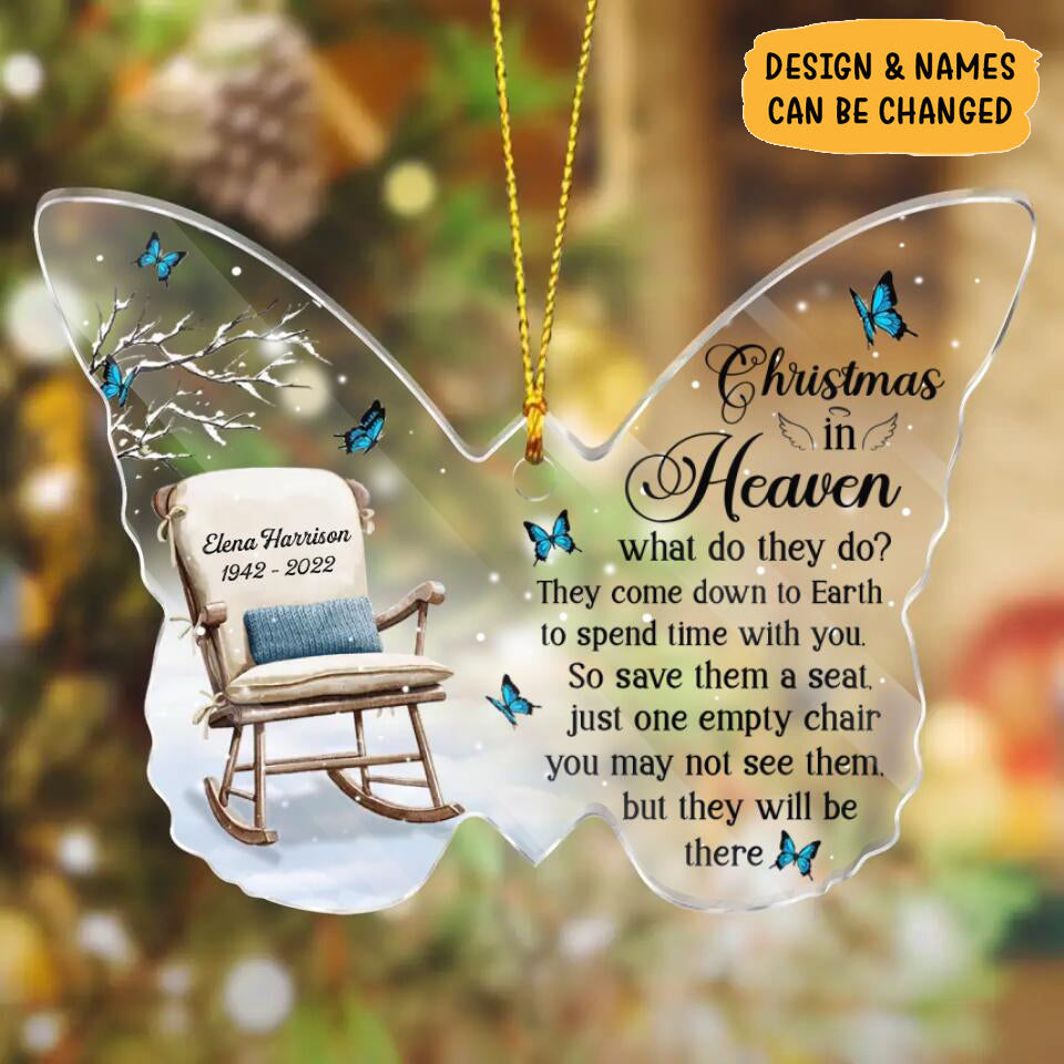 Custom Personalized Memorial Christmas Acrylic Ornament - Memorial Gift Idea - Christmas In Heaven