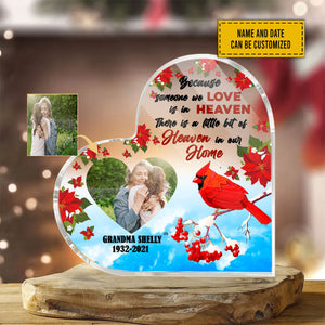 Heaven In Our Home Personalized Memorial Heart-Shaped Acrylic Plaque