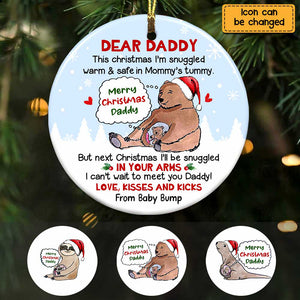 Animal Christmas Dad To Be From The Bump Circle Ornament