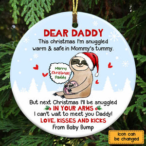 Animal Christmas Dad To Be From The Bump Circle Ornament