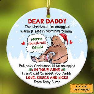 Animal Christmas Dad To Be From The Bump Circle Ornament