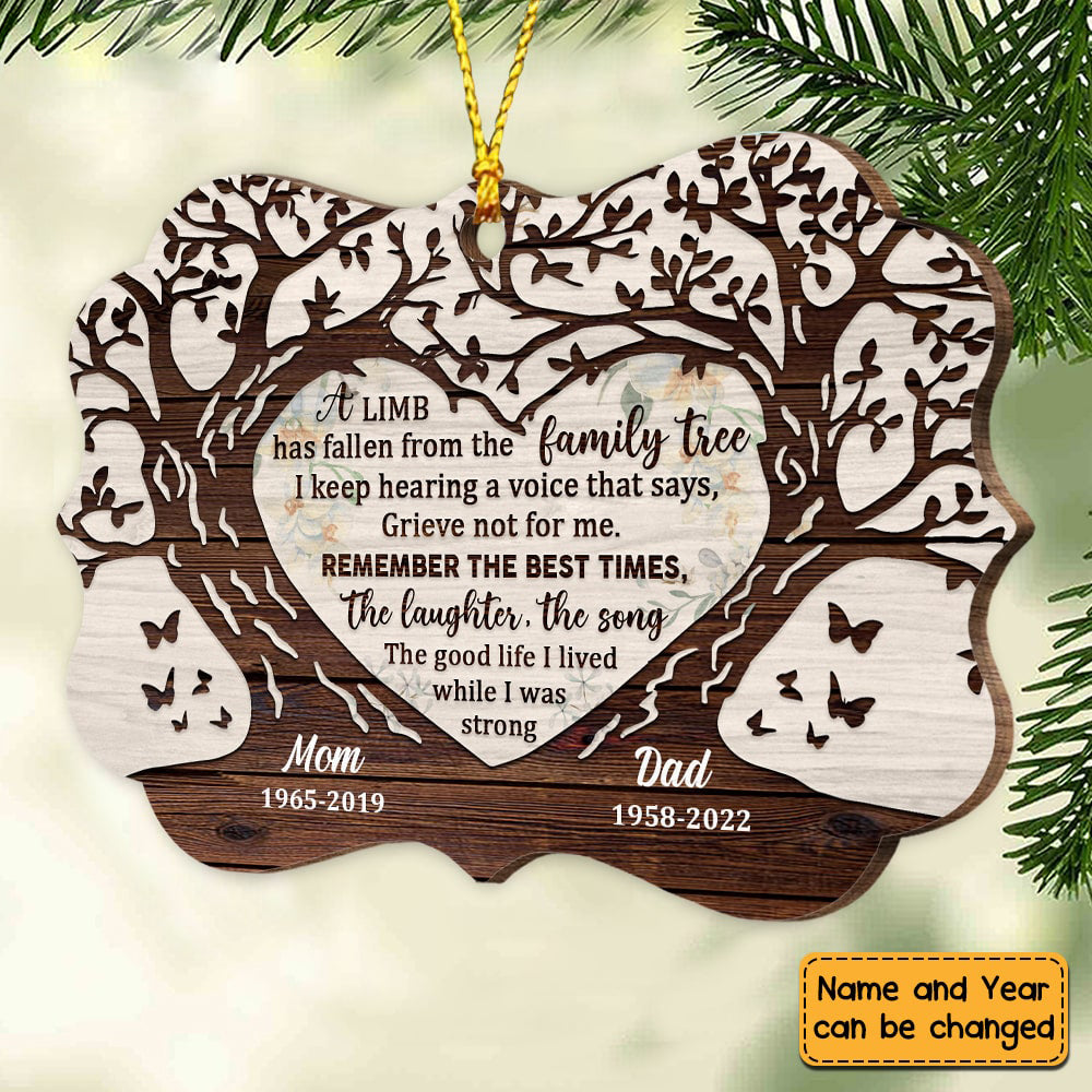 Memo Heart Tree A Limb Has Fall Acrylic Ornament Christmas Ornament