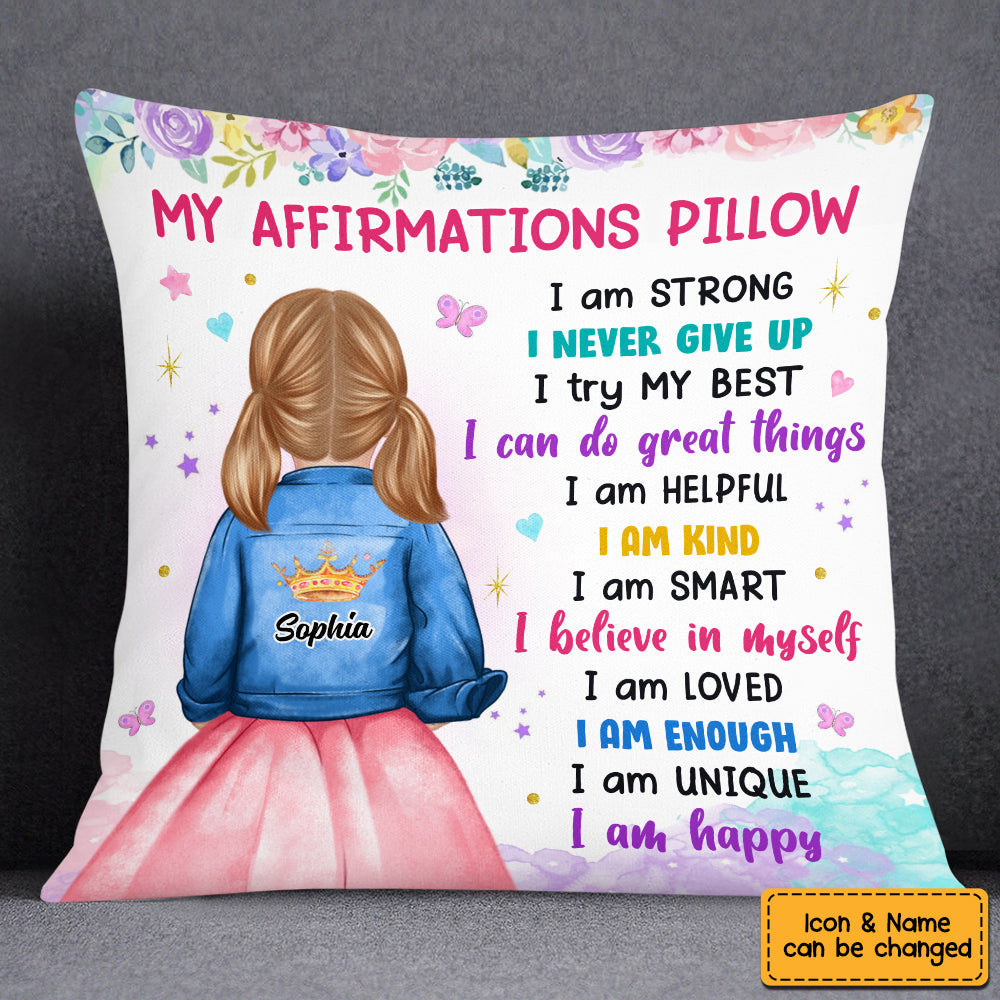 Granddaughter Kid Positive Affirmations Pillow