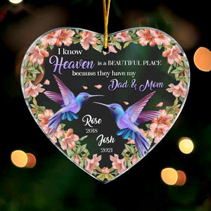 Heaven Is A Beautiful Place Memo Hummingbird Heart Ornament