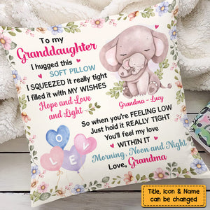 Animals To My Granddaughter From Grandma Hug This Pillow