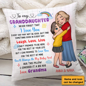 Gift For Grandson Granddaughter Live Love Laugh Personalized Pillow