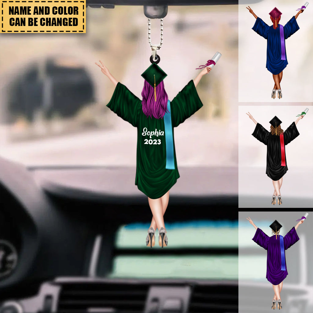 Personalized Graduation Girl Name Acylic Car Ornament