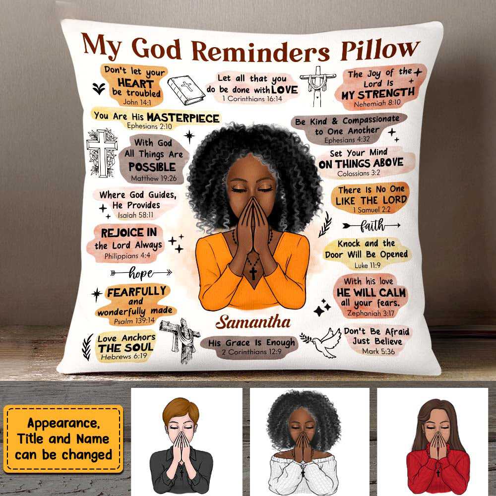 Christian Affirmations God Says I Am Pillow