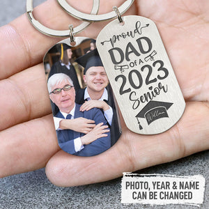 Proud Mom Dad Of A Senior Graduation Gifts - Personalized Keychain