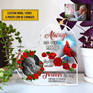 Customized Photo Memorial Gift Personalized Heart-Shaped Acrylic Plaque