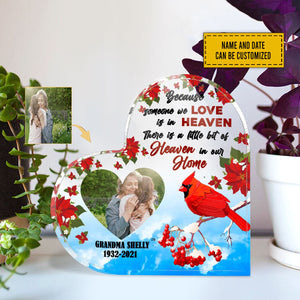 Heaven In Our Home Personalized Memorial Heart-Shaped Acrylic Plaque