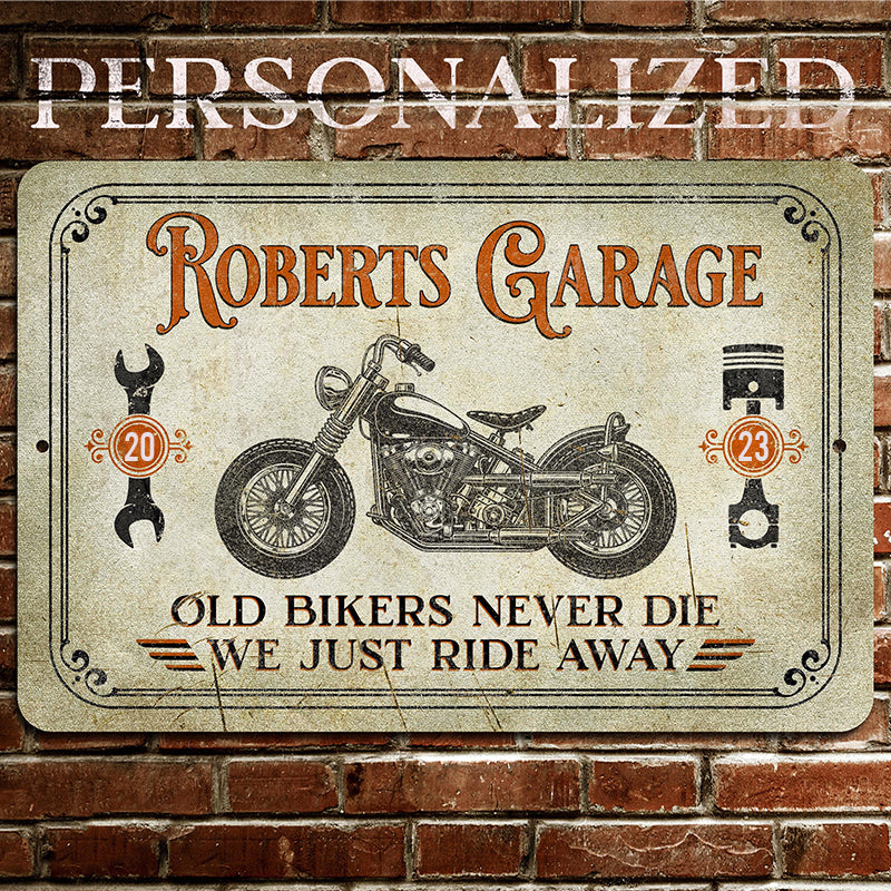 Vintage Motorcycle Personalized Metal Sign