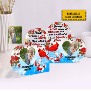 Heaven In Our Home Personalized Memorial Heart-Shaped Acrylic Plaque