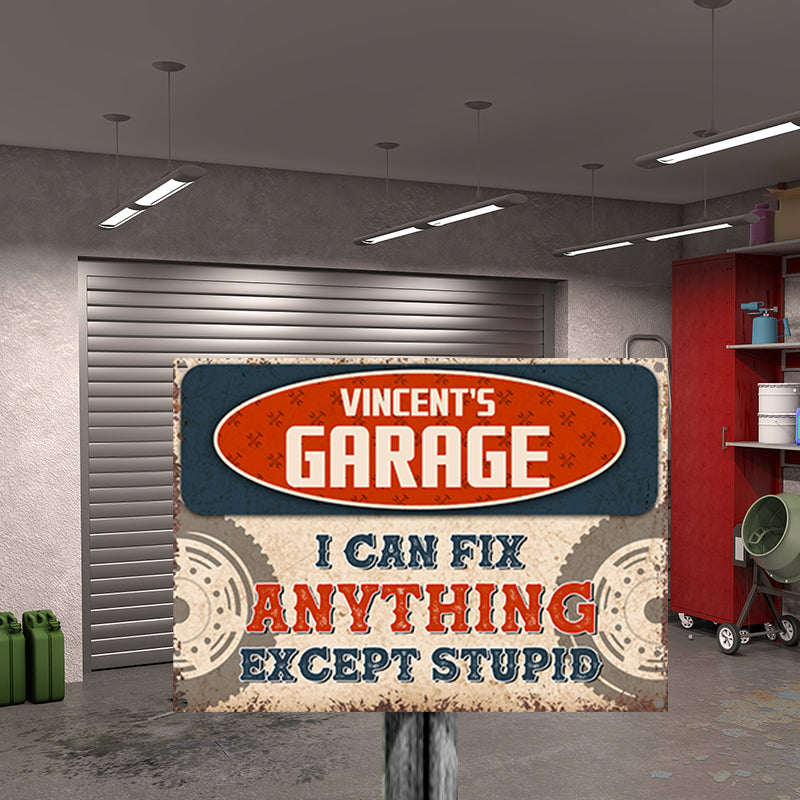 Garage Sign Personalized Dad's Garage Decor Vintage Garage Wall