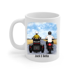 No Road Is Too Long When You Have A Good Company - Personalized Mug For Couples, Motorcycle Lovers