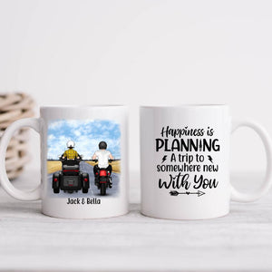 No Road Is Too Long When You Have A Good Company - Personalized Mug For Couples, Motorcycle Lovers