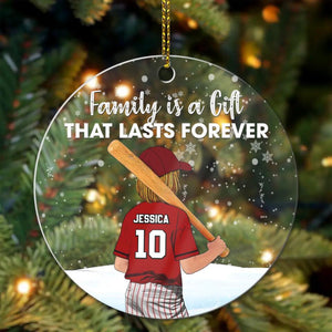 Personalized Softball Acrylic Circle Ornament-Gift For Softball Players