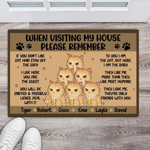 Personalized When Visting My House Please Remember Cat Lovers Welcome Doormat