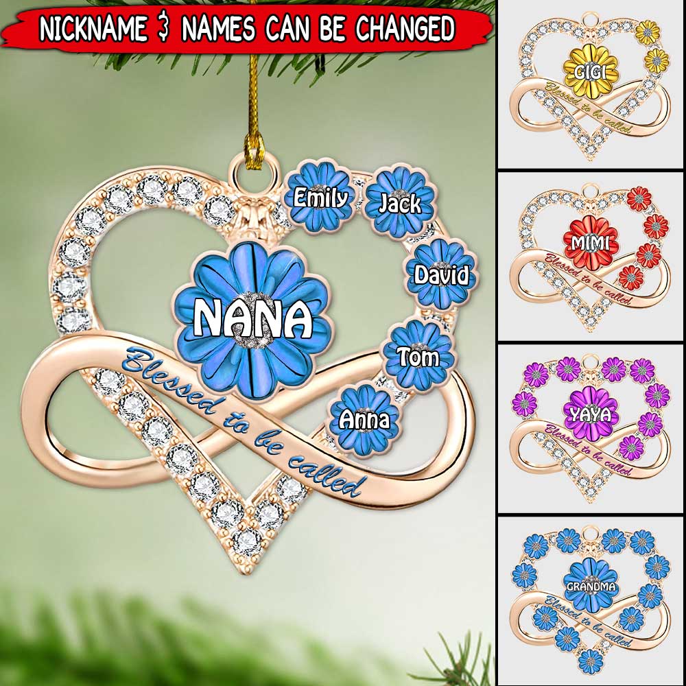 Customized Nana Mom Heart Infinite Love Family Christmas Gift Xmas Noel Present Acrylic Ornament