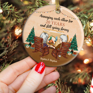 Annoying Each Other - Personalized Ceramic Ornament - Christmas, New Year Gift For Couples, Husband, Wife, Lovers