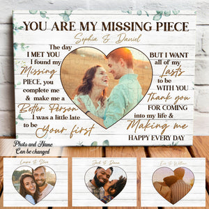You Are My Missing Piece Couple Custom Photo Personalized Poster