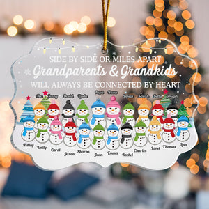 Grandparents & Grandkids - Always Be Connected By Heart - Personalized Acrylic Ornament - Christmas, New Year Gift For Grandkids, Grandparents