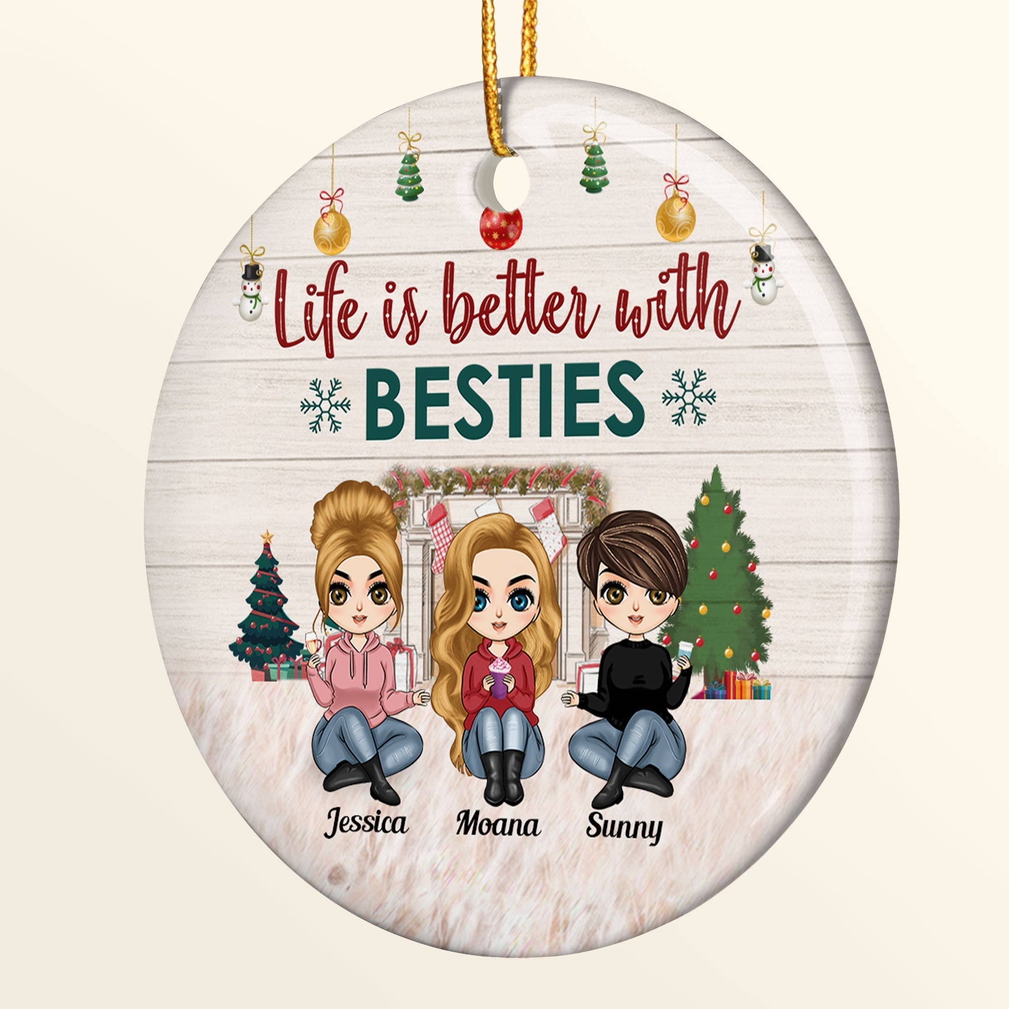 Personalized Christmas Gift For Bestie Best Friends Ornament