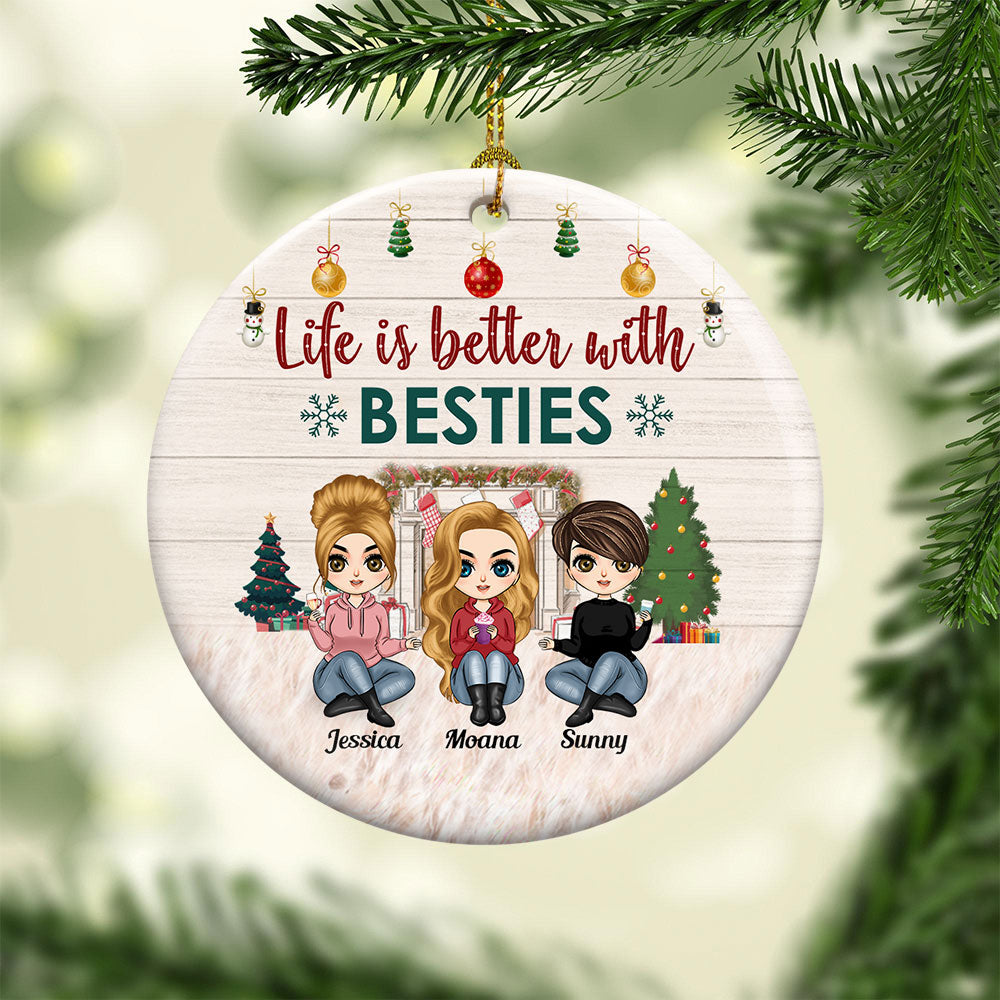 Personalized Christmas Gift For Bestie Best Friends Ornament