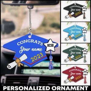 Personalized Acrylic Ornament Cap Congrats Grad