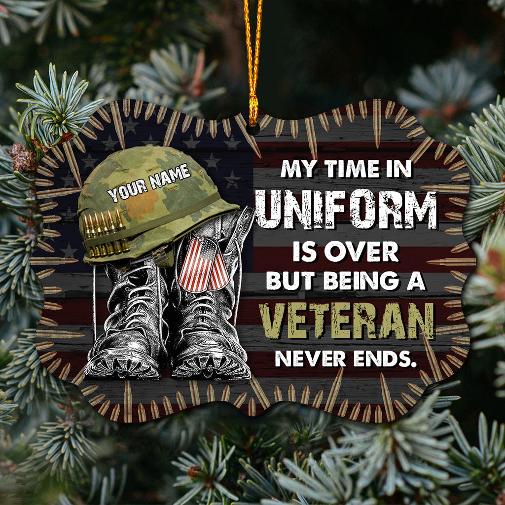 My Time In Uniform Is Over - Personalized Christmas Veteran Ornament