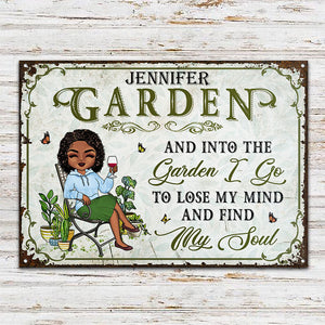 And Into The Garden I Go Gardening - Garden Sign - Personalized Custom Classic Metal Signs