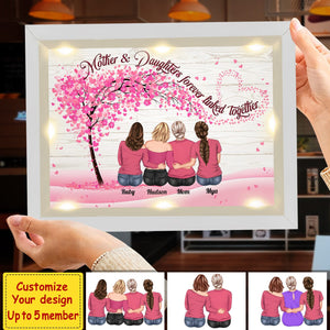 Mother's day Gift - Mother & Daughters Forever Linked Together Personalized Poster