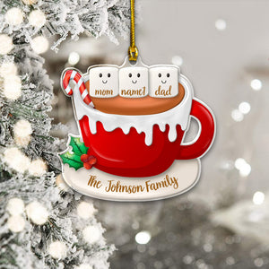 Personalized Christmas Ornament Family Cup Ornament Christmas Tree Decoration Acrylic Ornament Two Sides