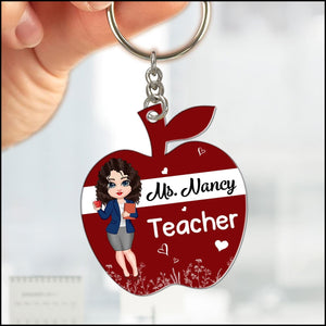 Personalized Doll Teacher Counselor Educator Acrylic Keychain