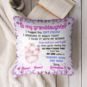 Personalized Granddaughter Romantic Dream Purple Rabbit Hug Pillow