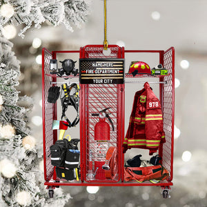 Personalized Ornament Gear Grid Firefighter Acrylic Ornament