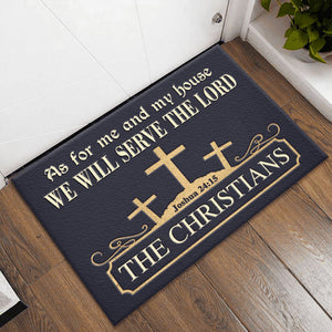The Three Cross Symbol Serve The Lord Personalized Doormat