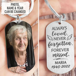 Always Loved Never Forgotten, Personalized Keychain, Memorial Gifts, Custom Photo