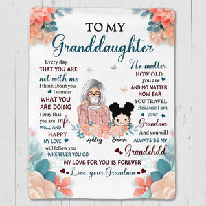 From Grandma To My Granddaughter Grandson Gift For Grandchildren Personalized Fleece Blanket