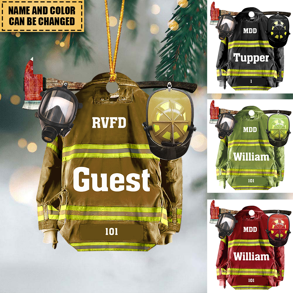 Firefighter Uniform - Personalized Christmas Ornament - Gift For Firefighters